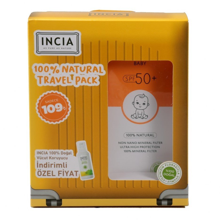 Incia Bebek Güneş Kremi SPF 50 + 100 ml + Vücut Koruyucu Losyon 100 ml