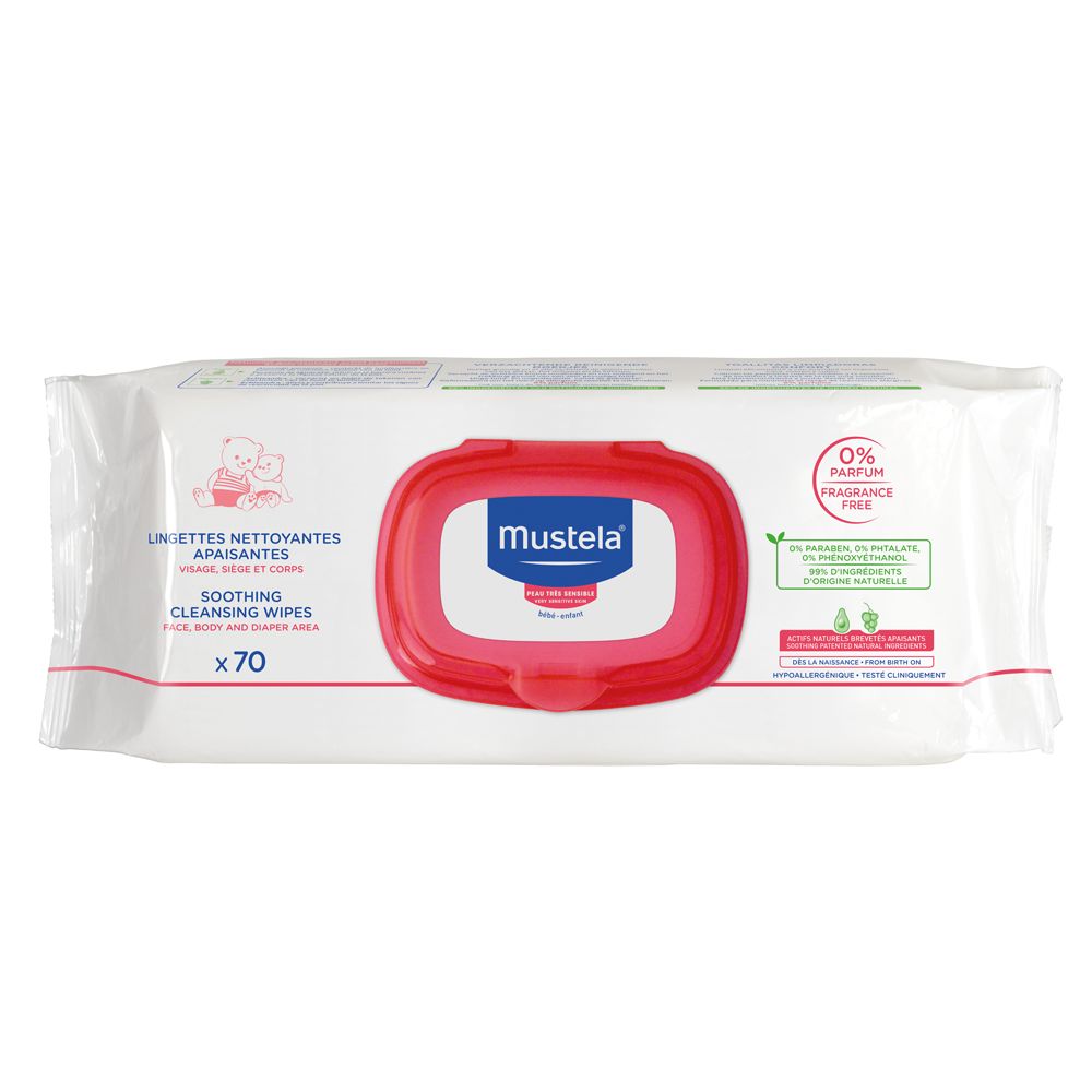 Mustela Soothing Cleansing Wipes Çok Hassas Ciltler İçin Islak Mendil 70 Adet