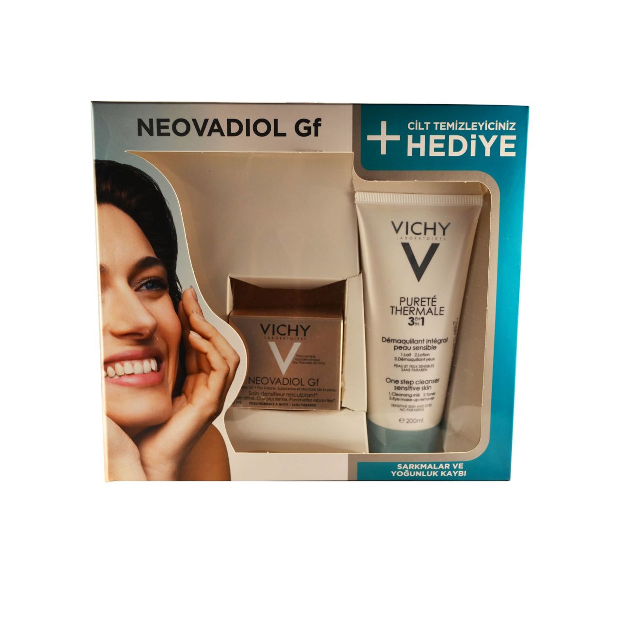 Vichy Neovadiol GF Normal ve Karma Ciltler İçin Kofre - Purete Thermale Temizleyici 200 ml Hediye