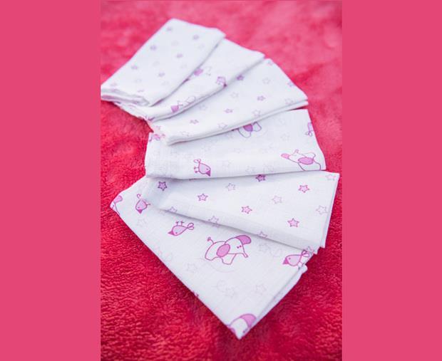 Mycey Ağız Bezi Müslin Kumaş 6lı Set Starbird Pembe