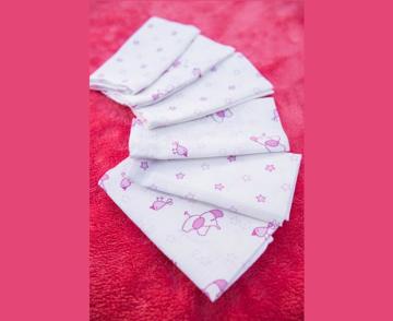 Mycey Ağız Bezi Müslin Kumaş 6lı Set Starbird Pembe