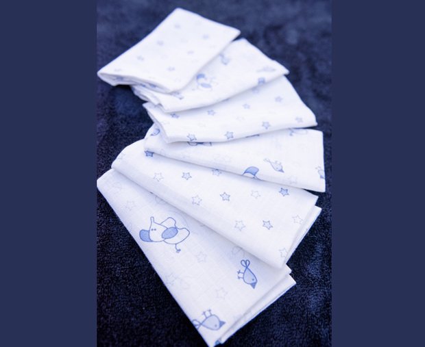Mycey Ağız Bezi Müslin Kumaş 6lı Starbird Mavi