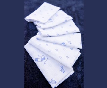 Mycey Ağız Bezi Müslin Kumaş 6lı Starbird Mavi