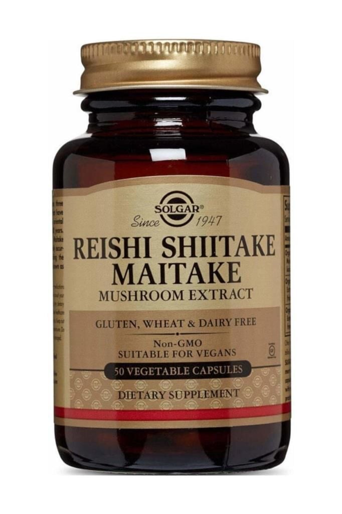 Solgar Reishi Shiitake Maitake Mushroom Extract 50 Bitkisel Kapsül