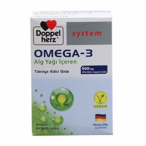 Doppelherz Omega 3 Alg Yağı İçeren 60 Kapsül (Vegan)