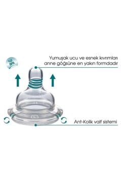 Mamajoo Biberon Emziği Silikon Antikolik 6 Ay+ 2'li Medium No: 1