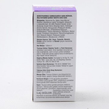 Suda Vitamin Sambugard Kara Mürver Şurup 120 ml