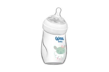 Natural Isıya Dayanıklı Açılı Cam Biberon 180 ml KOD 146