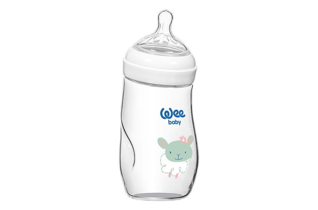 Natural Isıya Dayanıklı Açılı Cam Biberon 260 ml KOD 147