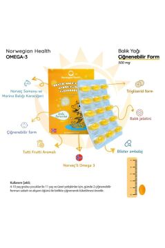 Norwegian Health Omega-3 Gummies 30 Kapsül Çiğnenebilir Balık Yağı