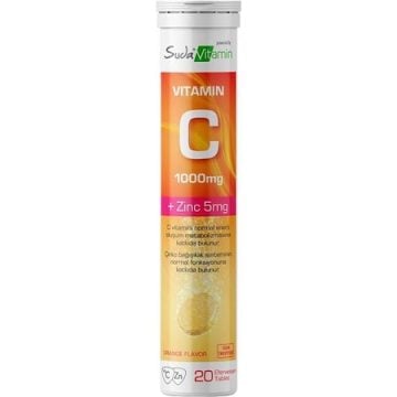 Suda Vitamin C Vitamini + Zinc 20 Efervesan Tablet