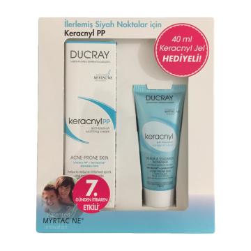 Ducray Keracnyl PP Creme Akne Sorunlarında Yardımcı Krem 30 ml + Keracnyl Yağlı ve Akneli Ciltler İçin Temizleme Jeli 40 ml