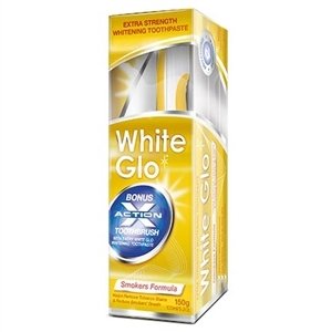White Glo Sigara Lekelerine Karşı Beyazlatıcı Diş Macunu 100ml (Diş Fırçası ve Esnek Kürdan Hediye)