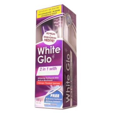 White Glo Gargara Katkılı Beyazlatıcı Diş Macunu 100ml(Diş Fırçası ve Esnek Kürdan Hediye)