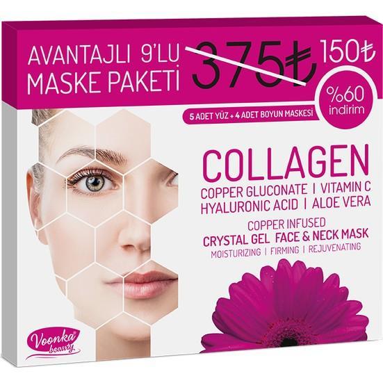 Voonka Collagen Crystal Gel Face and Neck Mask 5+4