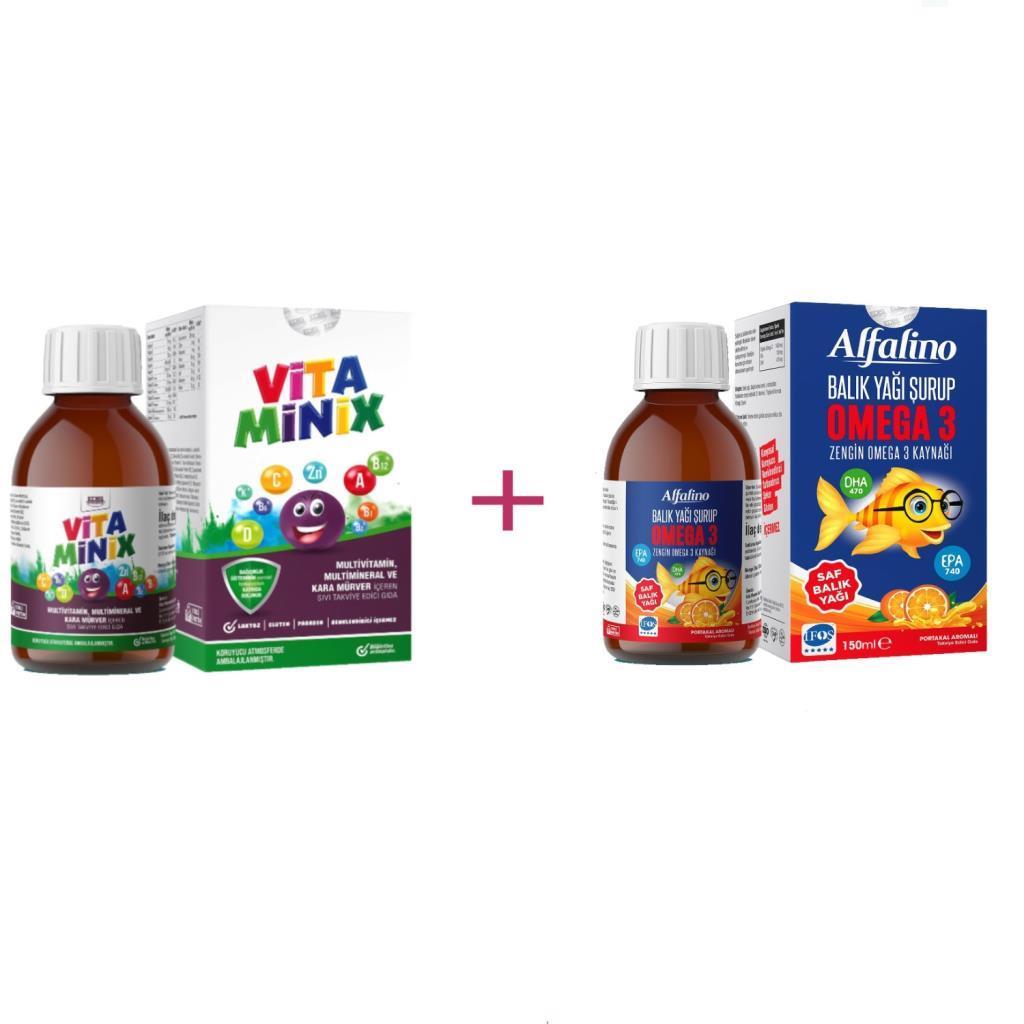 Alfalino Omega 3 Balık Yağı + Vitaminix Şurup ( Kış Paketi )