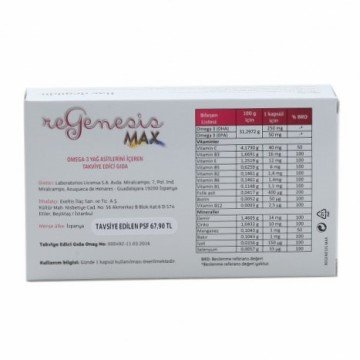 ReGenesis MAX Omega-3 28 mg 30 Kapsül