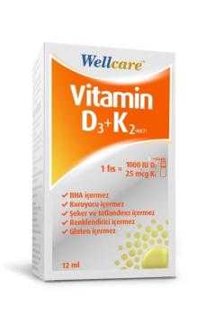 Wellcare Vitamin D3 + K2 1000 IU 12 ml