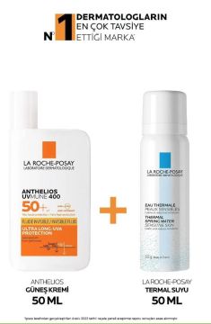 La Roche Posay Termal Su 50ML & Güneş Koruyucu Cilt Bakım Seti: Anthelios Uvmune Yüz Güneş Kremi 50ML