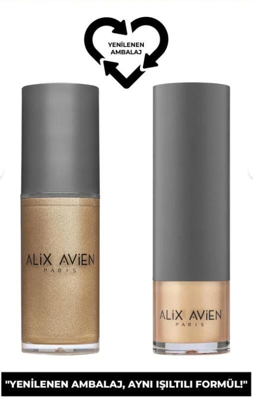 Alix Avien Sarı Işıltılı Likit Aydınlatıcı - Liquid Highlighter 102 - Yüz & Vücut İçin - 45 ml