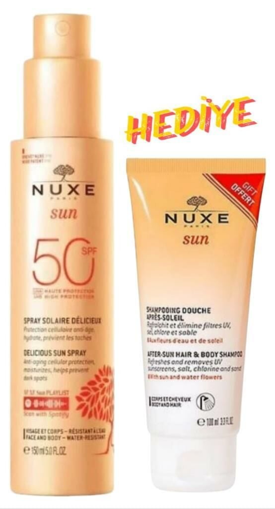 Nuxe Sun Güneş Sonrası Şampuan 100 ml & Nuxe Sun Sprey Fondant Güneş Koruyucu Sprey 150 ml
