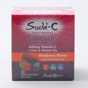 Suda-C Vitamin C Sambucus Zinc Çinko D3 20 Şase