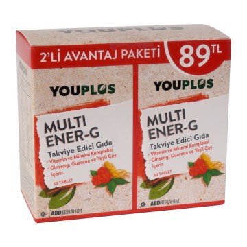 YouPlus Multi Ener-G Takviye Edici Gıda 30 Kapsül 2 Al 1 Öde