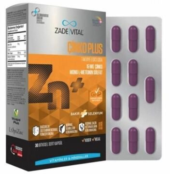 Zade Vital Çinko İçeren Takviye Edici Gıda 30 Kapsül