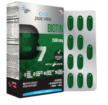 Zade Vital Biotin B7 2500 mcg Isırgan 30 Kapsül