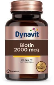 Dynavit Biotin 2000 mcg 100 Tablet Takviye Edici Gıda