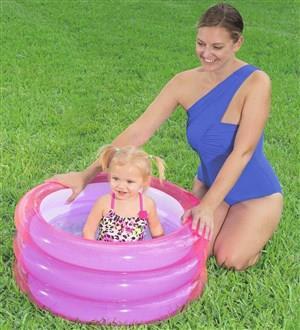 Bestway 51033 Şeffaf Renkli 3 Bölme Havuz 70cm Pembe