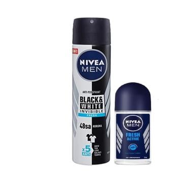 Nivea Black & White Invisible Fresh 150 ml + Fresh Active mini roll-on 25ml