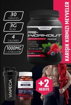 Viapecia Pre-Workout Premium Kırmızı Meyve Aromalı 510 Gram