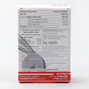 New Life EFA S-1200 Omega 3 45 Kapsül Balık Yağı
