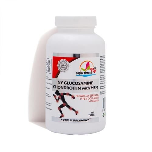 NY Glucosamine Chondroitin with MSM Boswellia Serrata Tıp II Collagen & Vitamin D 180 Tablet