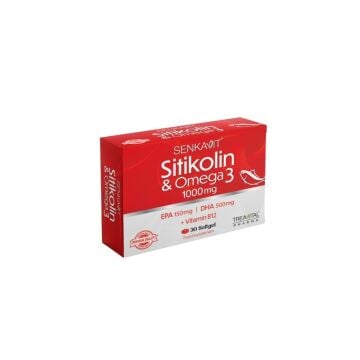 Senkavit Sitikolin Omega 3 1000 Mg Ve Vitamin B12 İçeren Takviye Edici Gıda 30 Softgel